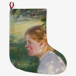 Girl Under the Apple Tree (by Danielson-Gambogi) ラージクリスマスストッキング