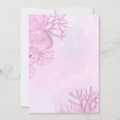 Girl Under the Sea Cute Pink Baby Shower 招待状 (裏面)