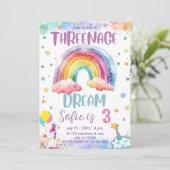 Girl Unicorn Threenage Dream, Rainbow 3rd Birthday 招待状 (スタンド正面)