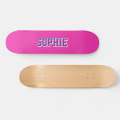 Girl Varsity Magenta Skateboard Personalized Name スケートボード (横)
