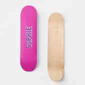 Girl Varsity Magenta Skateboard Personalized Name スケートボード (正面)