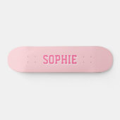 Girl Varsity Pink Skateboard Personalized Name スケートボード (横)