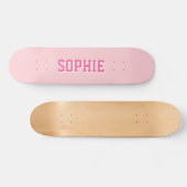 Girl Varsity Pink Skateboard Personalized Name スケートボード (横)