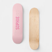 Girl Varsity Pink Skateboard Personalized Name スケートボード (正面)