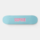 Girl Varsity Pink Skateboard Personalized Name スケートボード (横)