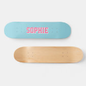Girl Varsity Pink Skateboard Personalized Name スケートボード (横)