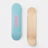 Girl Varsity Pink Skateboard Personalized Name スケートボード (正面)