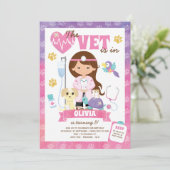 Girl Vet誕生日パーティーへの招待 招待状 (スタンド正面)