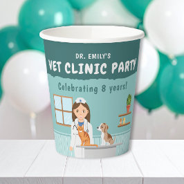 Girl Veterinarian Animal Hospital Kids' Birthday 紙コップ