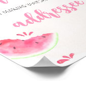 Girl Watermelon ベビーシャワー受付サイン封筒 ポスター (角)