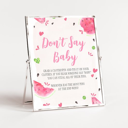 Girl Watermelon ベビーシャワー Don't Say Baby サイン