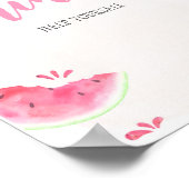 Girl Watermelon Baby Shower Drinks Sign ポスター (角)