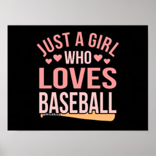 Girl Who Loves Baseball Sports Player Lover Coach ポスター