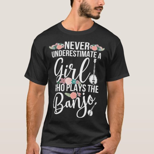 Girl Who Plays Banjo Player Banjo Lover Banjoist B Tシャツ (正面)