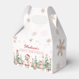 Girl Winter Onederland Woodland Animals Birthday フェイバーボックス