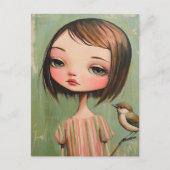 Girl With a Bird ポストカード (正面)