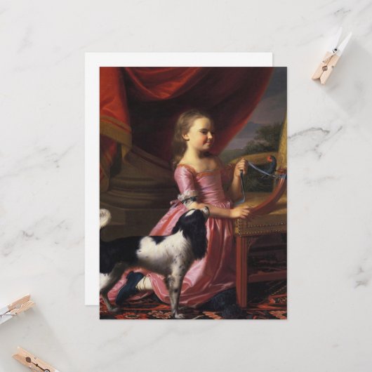 Girl with a Bird and a Dog (John Singleton Copley) カード (正面/裏面インサイチュ)