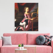 Girl with a Bird and a Dog (John Singleton Copley) キャンバスプリント (インサイチュ (リビング))
