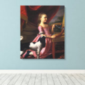 Girl with a Bird and a Dog (John Singleton Copley) キャンバスプリント (インサイチュ (ウッドフロア))