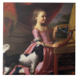 Girl with a Bird and a Dog (John Singleton Copley) タイル