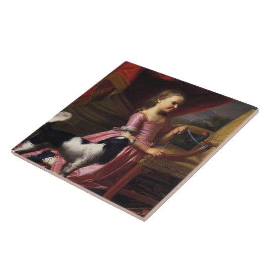 Girl with a Bird and a Dog (John Singleton Copley) タイル (側面)