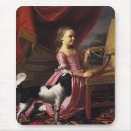 Girl with a Bird and a Dog (John Singleton Copley) マウスパッド