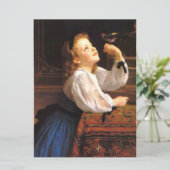 Girl with a Bird (by William-Adolphe Bouguerau) カード (スタンド正面)