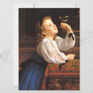 Girl with a Bird (by William-Adolphe Bouguerau) カード