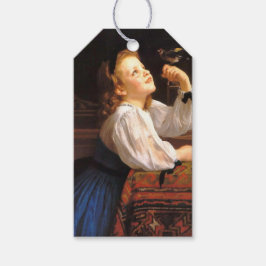 Girl with a Bird (by William-Adolphe Bouguerau) ギフトタグ