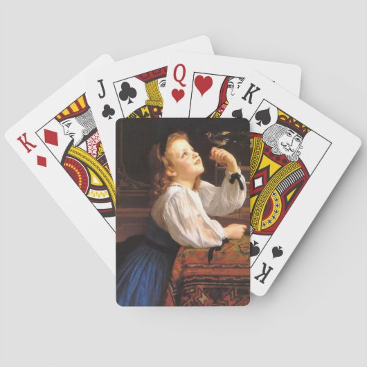 Girl with a Bird (by William-Adolphe Bouguerau) トランプ (裏面)