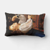 Girl with a Bird (by William-Adolphe Bouguerau) ランバークッション (裏面)