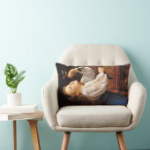 Girl with a Bird (by William-Adolphe Bouguerau) ランバークッション (椅子)