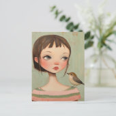 Girl With a Bird on Her Shoulder ポストカード (スタンド正面)