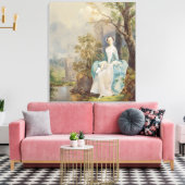 Girl with a book in a Park, c.1750 (油 キャンバスプリント (インサイチュ (リビング))