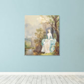 Girl with a book in a Park, c.1750 (油 キャンバスプリント (インサイチュ (ウッドフロア))