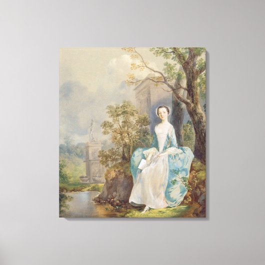Girl with a book in a Park, c.1750 (油 キャンバスプリント (正面)