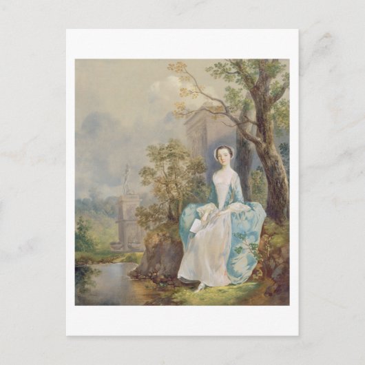 Girl with a book in a Park, c.1750 (油 ポストカード (正面)