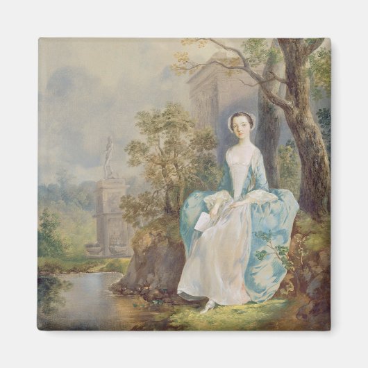 Girl with a book in a Park, c.1750 (油 マグネット (正面)