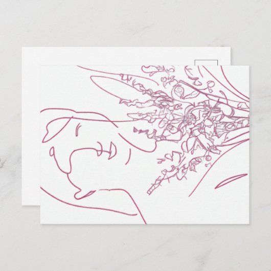 Girl with a Bouquet ポストカード (正面/裏面)