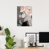 Girl with a Bubble Gum, Artwork Archival ポスター (ホームオフィス)