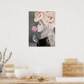 Girl with a Bubble Gum, Artwork Archival ポスター (キッチン)