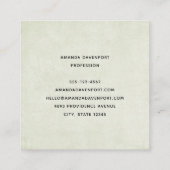 Girl with A Frog Doll Cute Whimsical スクエア名刺 (裏面)