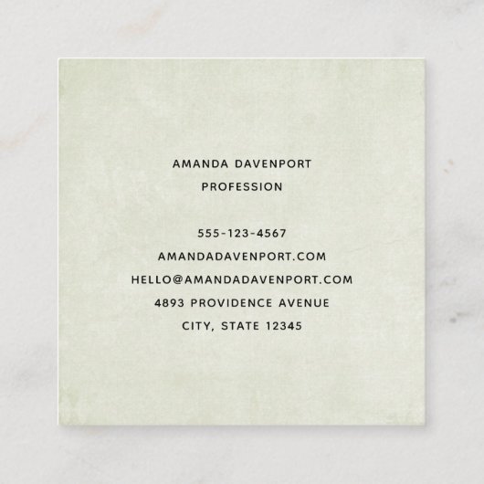 Girl with A Frog Doll Cute Whimsical スクエア名刺 (裏面)