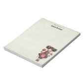 Girl with A Frog Doll Cute Whimsical ノートパッド (回転)