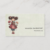 Girl with A Frog Doll Cute Whimsical 名刺 (正面)