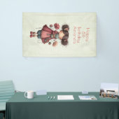 Girl with A Frog Doll Cute Whimsical Birthday 横断幕 (トレードショー)