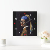 Girl with a Pearl Earring スクエア壁時計 (ホーム)