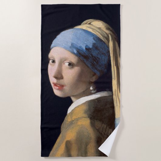 Girl with a Pearl Earring ビーチタオル (正面)