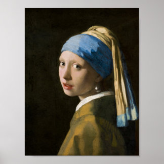 Girl with a Pearl Earring by Johannes Vermeer ポスター