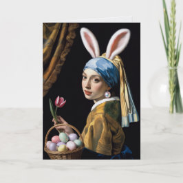 Girl With A Pearl Earring Easter Card Vermeer Art カード
